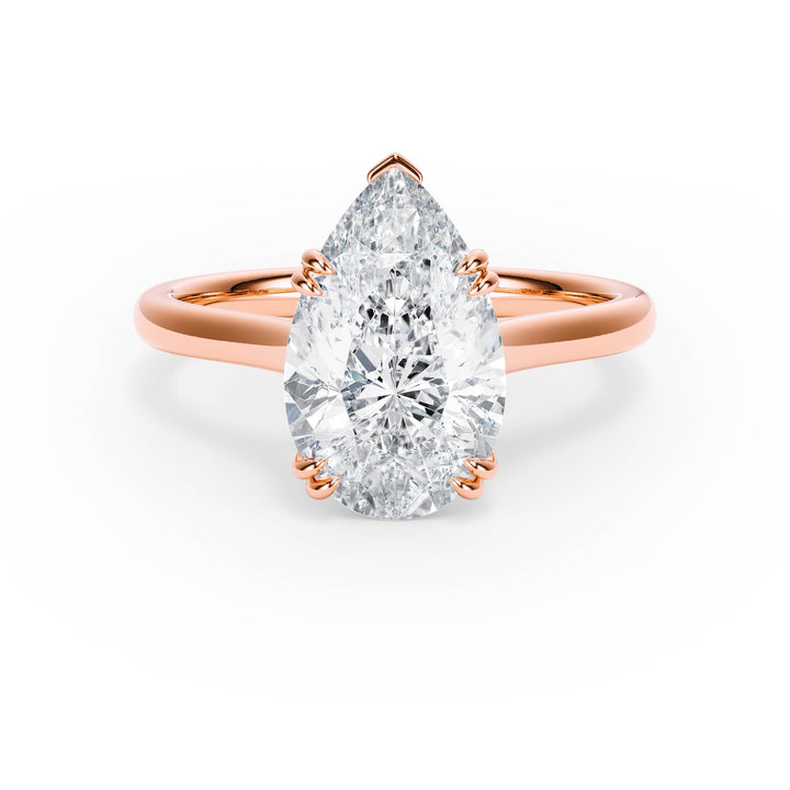 Elevé Cathedral Pear Diamond Engagement Ring - R1227 in Ring by 18 KARATS INC.