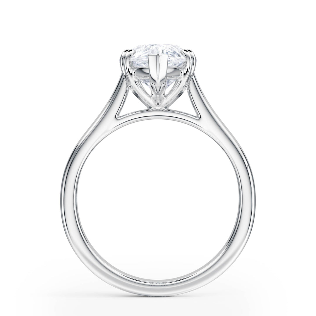 Elevé Cathedral Pear Diamond Engagement Ring - R1227 in Ring by 18 KARATS INC.
