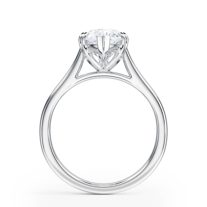 Elevé Cathedral Pear Diamond Engagement Ring - R1227 in Ring by 18 KARATS INC.