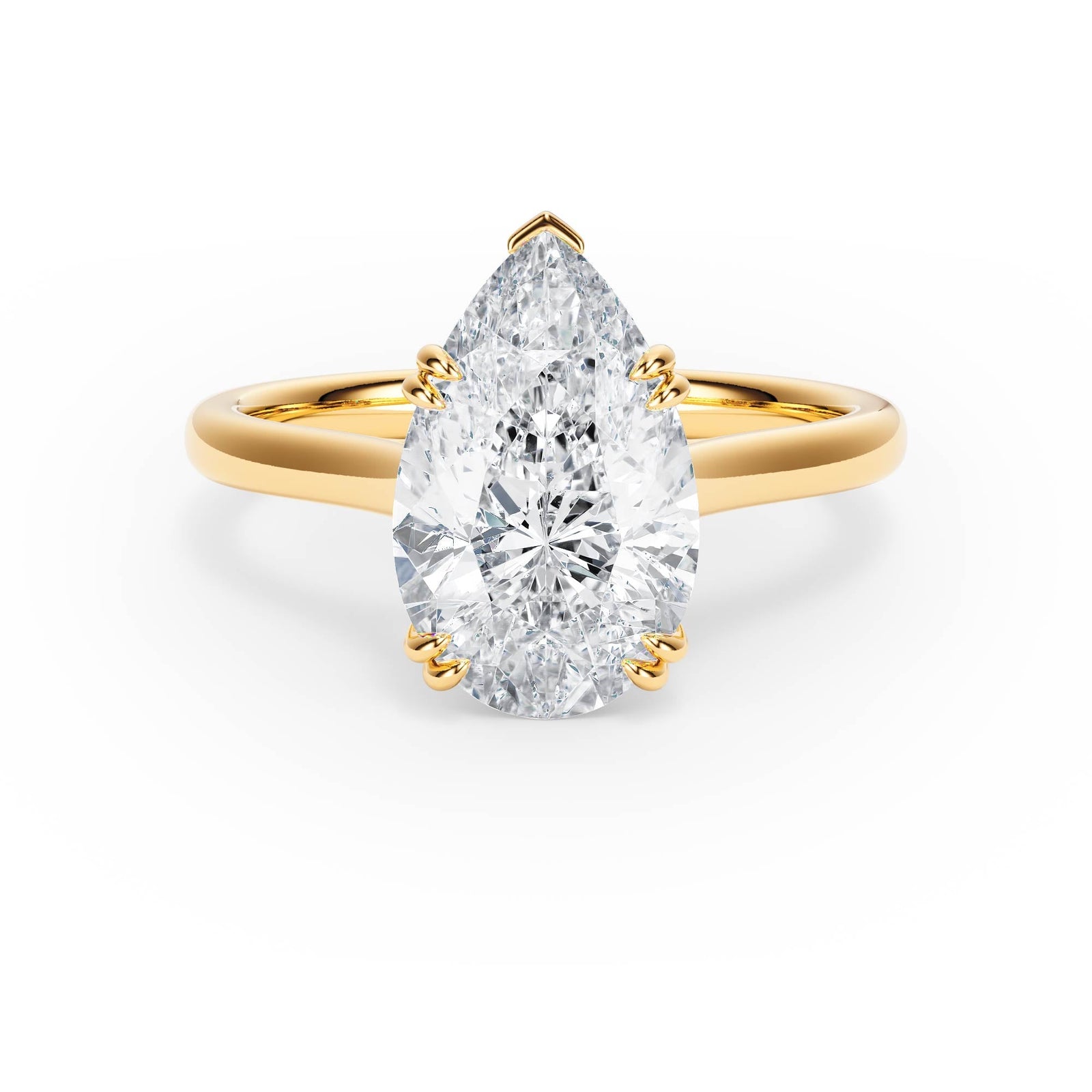 Elevé Cathedral Pear Diamond Engagement Ring - R1227 in Ring by 18 KARATS INC.