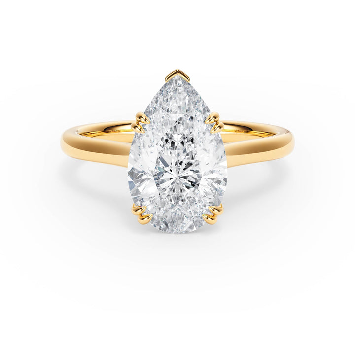 Elevé Cathedral Pear Diamond Engagement Ring - R1227 in Ring by 18 KARATS INC.