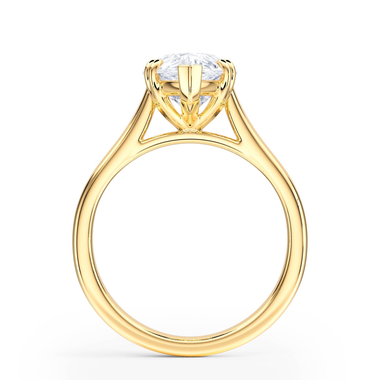 Elevé Cathedral Pear Diamond Engagement Ring - R1227 in Ring by 18 KARATS INC.