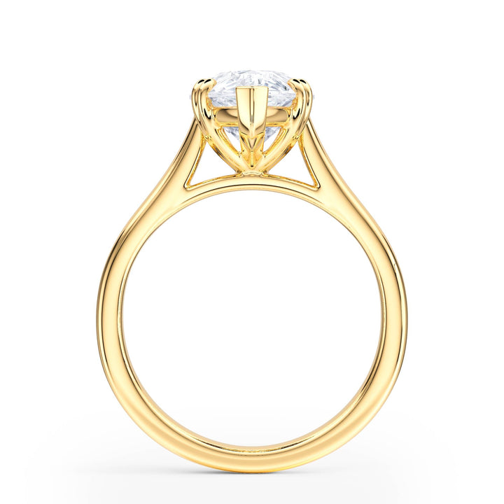 Elevé Cathedral Pear Diamond Engagement Ring - R1227 in Ring by 18 KARATS INC.