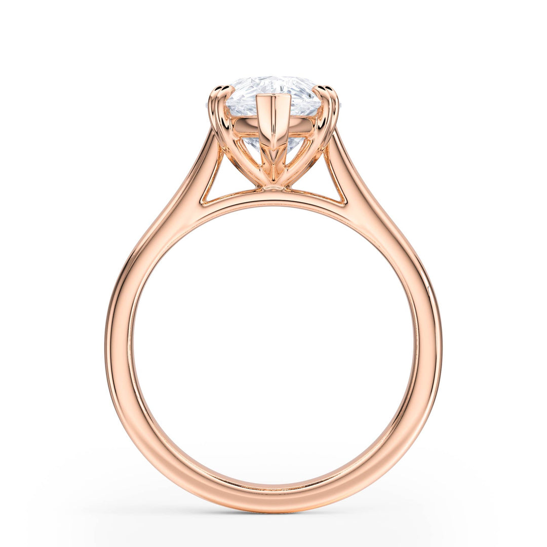 Elevé Cathedral Pear Diamond Engagement Ring - R1227 in Ring by 18 KARATS INC.