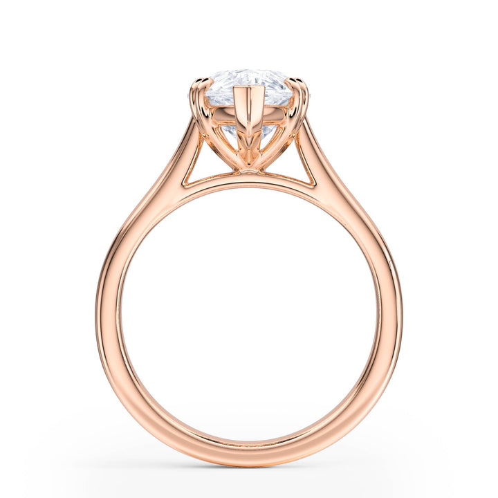 Elevé Cathedral Pear Diamond Engagement Ring - R1227 in Ring by 18 KARATS INC.