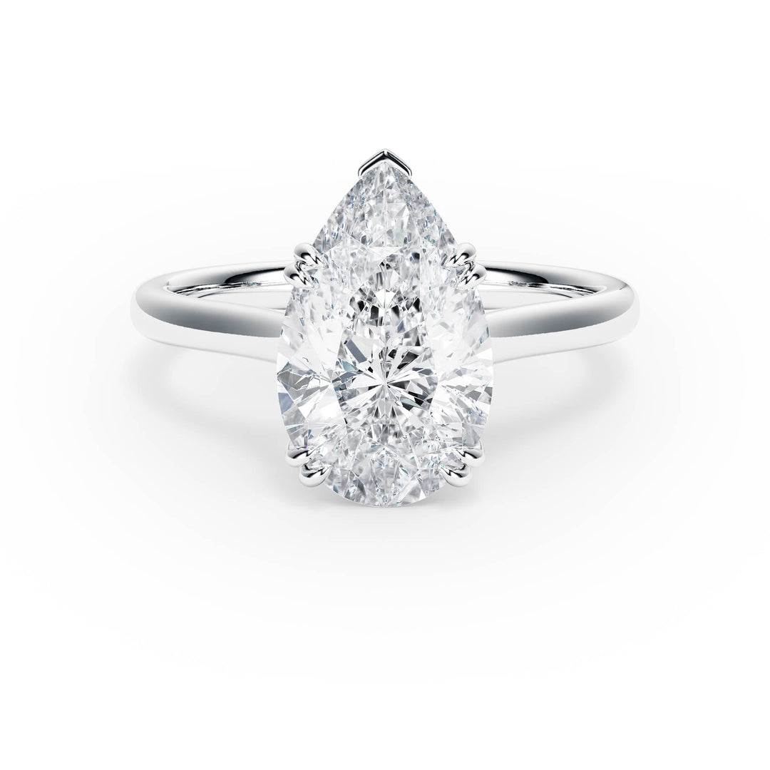 Elevé Cathedral Pear Diamond Engagement Ring - R1227 in Ring by 18 KARATS INC.