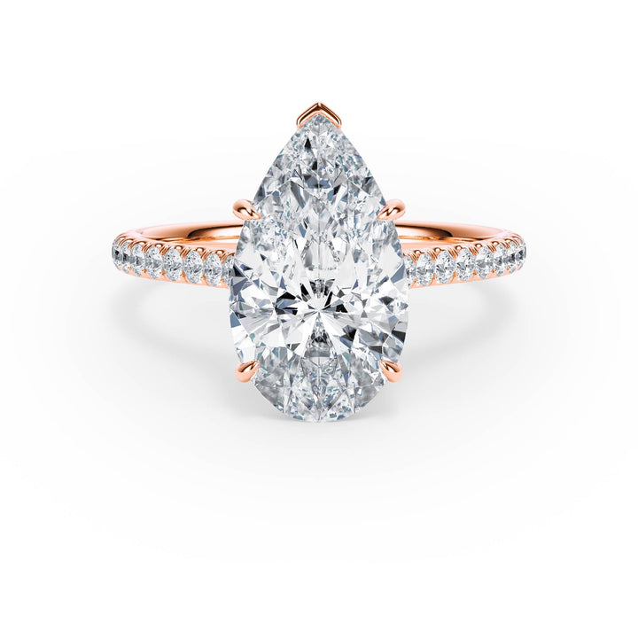 Elevé Cathedral Pear Diamond Engagement Ring - R1248 in Ring by 18 KARATS INC.