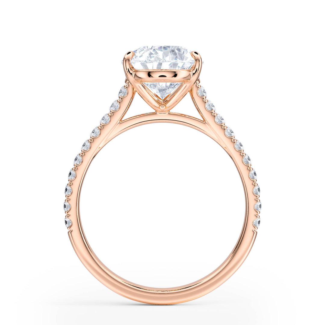 Elevé Cathedral Pear Diamond Engagement Ring - R1248 in Ring by 18 KARATS INC.