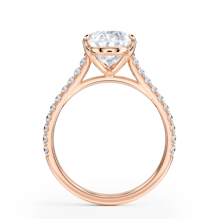 Elevé Cathedral Pear Diamond Engagement Ring - R1248 in Ring by 18 KARATS INC.