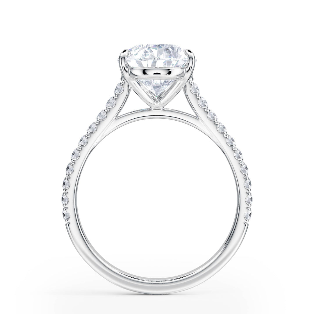 Elevé Cathedral Pear Diamond Engagement Ring - R1248 in Ring by 18 KARATS INC.