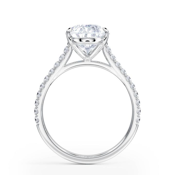 Elevé Cathedral Pear Diamond Engagement Ring - R1248 in Ring by 18 KARATS INC.