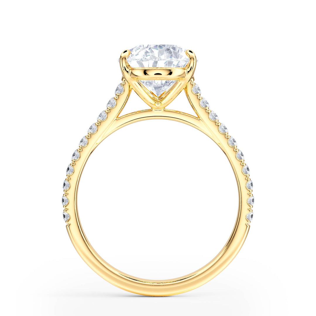 Elevé Cathedral Pear Diamond Engagement Ring - R1248 in Ring by 18 KARATS INC.