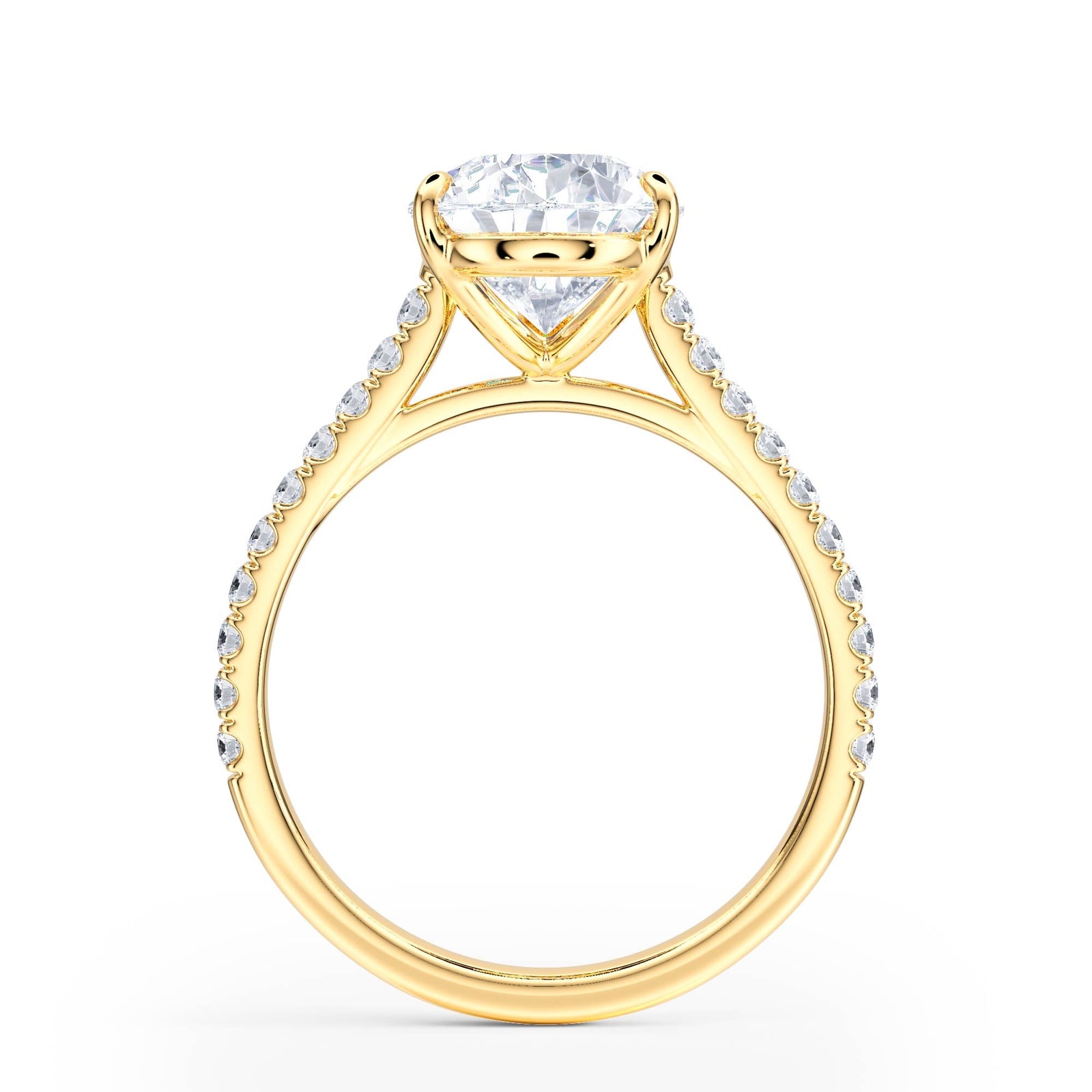 Elevé Cathedral Pear Diamond Engagement Ring - R1248 in Ring by 18 KARATS INC.