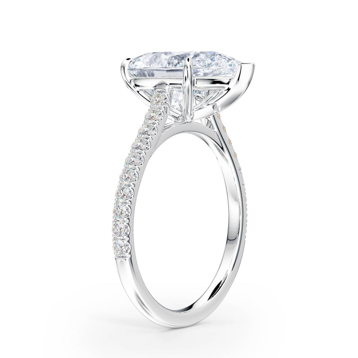 Elevé Cathedral Pear Diamond Engagement Ring - R1248 in Ring by 18 KARATS INC.
