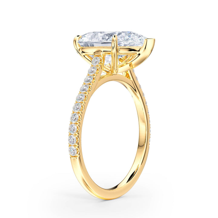 Elevé Cathedral Pear Diamond Engagement Ring - R1248 in Ring by 18 KARATS INC.