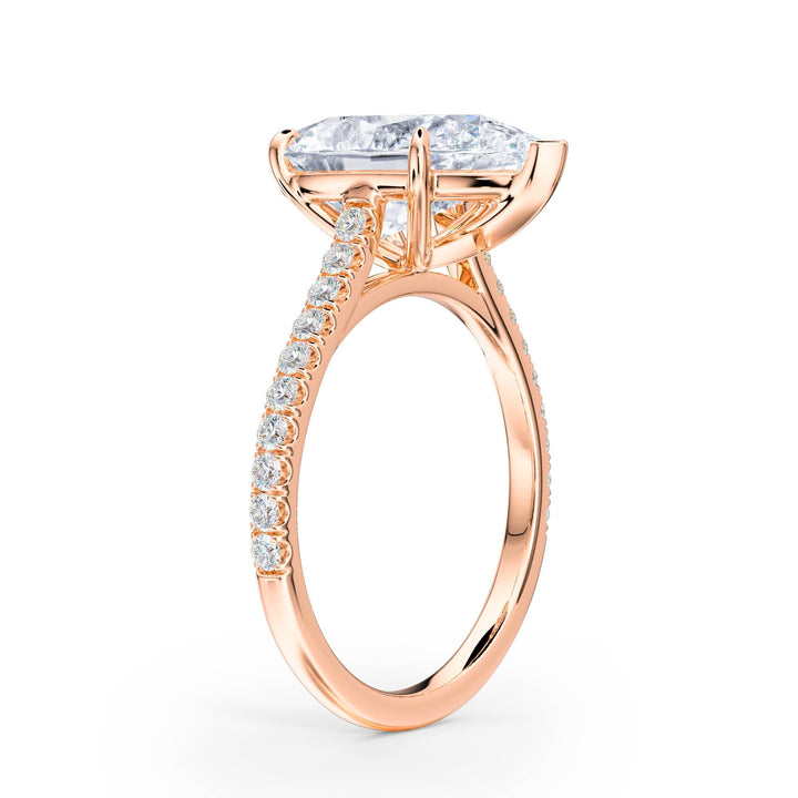 Elevé Cathedral Pear Diamond Engagement Ring - R1248 in Ring by 18 KARATS INC.