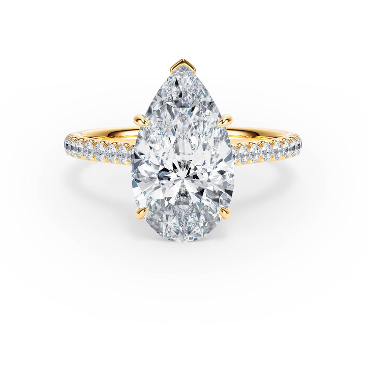 Elevé Cathedral Pear Diamond Engagement Ring - R1248 in Ring by 18 KARATS INC.