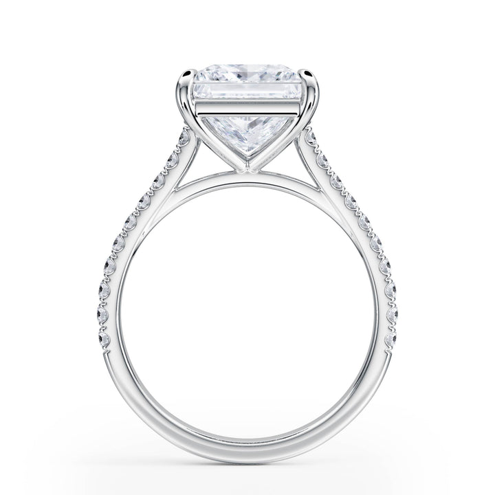 Elevé Cathedral Princess Diamond Engagement Ring - R1247 in Ring by 18 KARATS INC.