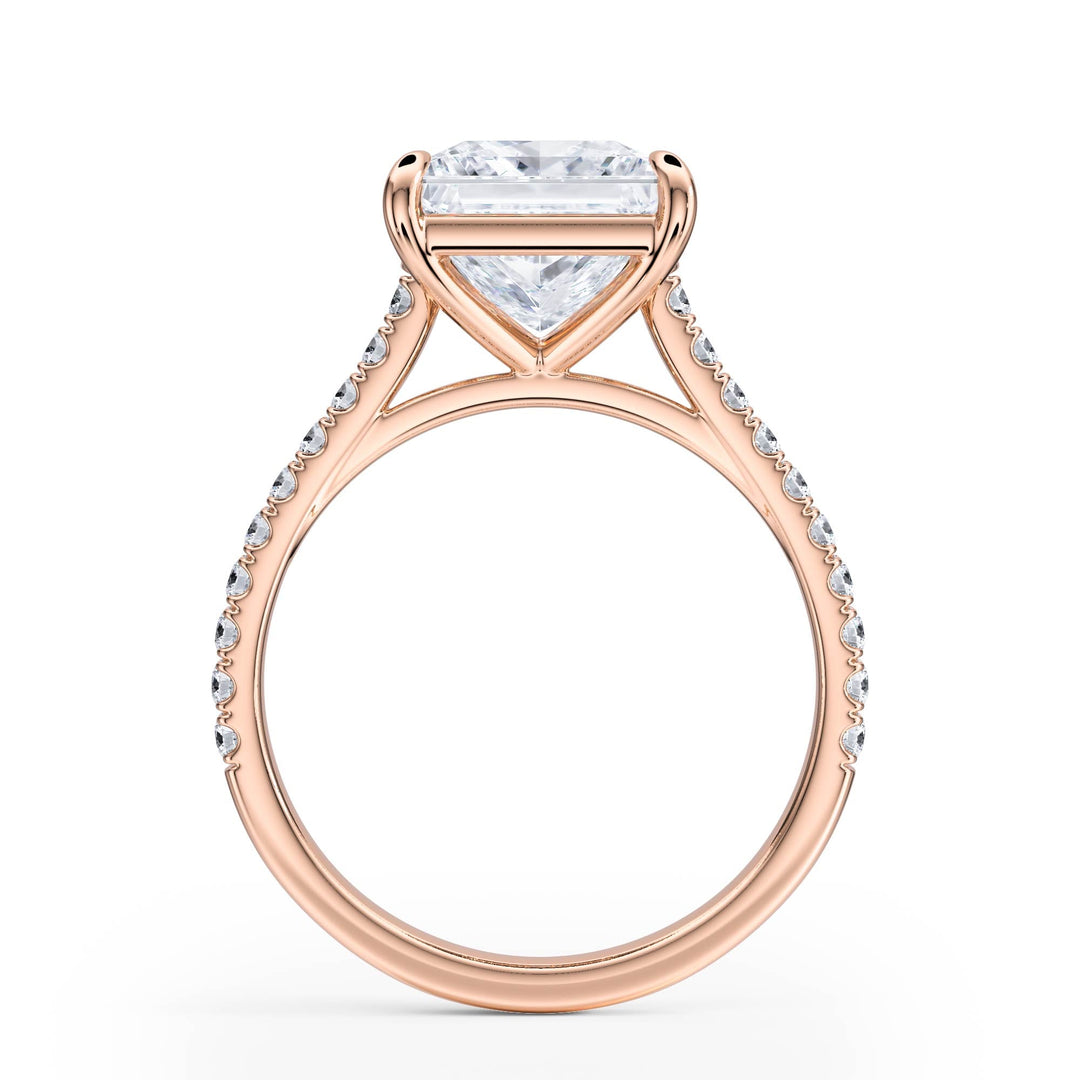 Elevé Cathedral Princess Diamond Engagement Ring - R1247 in Ring by 18 KARATS INC.