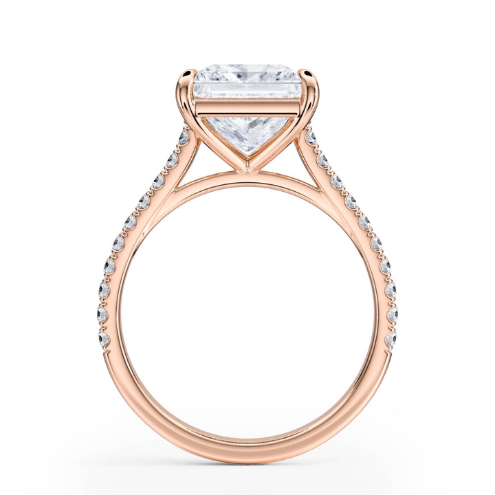 Elevé Cathedral Princess Diamond Engagement Ring - R1247 in Ring by 18 KARATS INC.