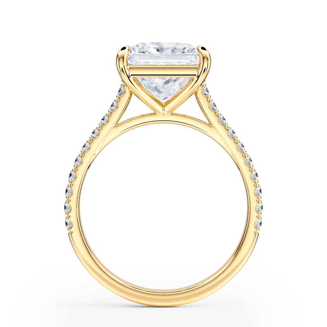 Elevé Cathedral Princess Diamond Engagement Ring - R1247 in Ring by 18 KARATS INC.