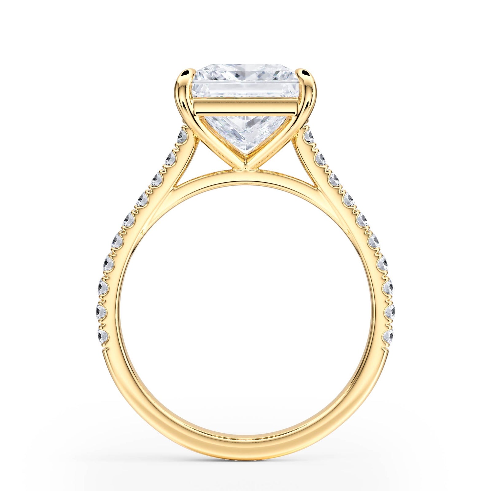 Elevé Cathedral Princess Diamond Engagement Ring - R1247 in Ring by 18 KARATS INC.