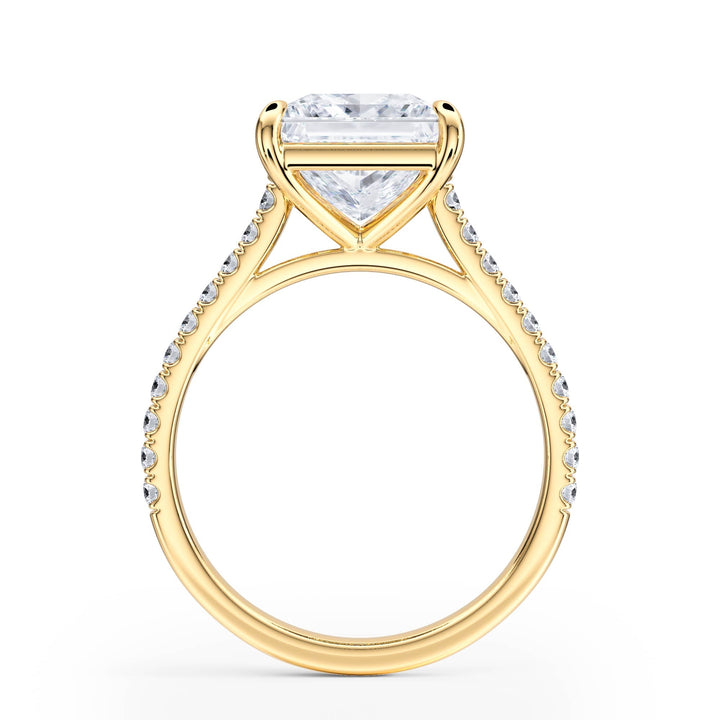 Elevé Cathedral Princess Diamond Engagement Ring - R1247 in Ring by 18 KARATS INC.