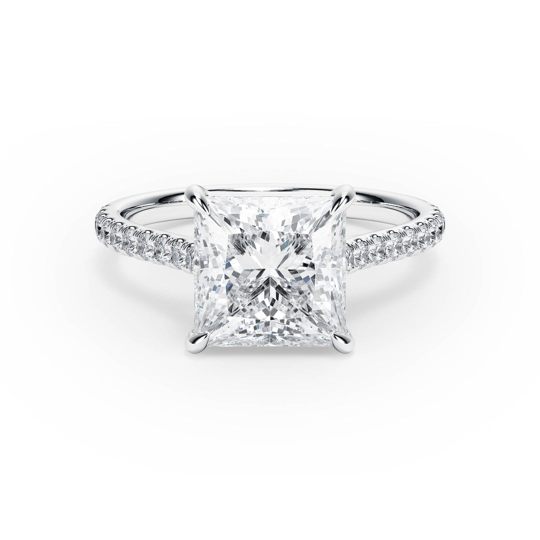 Elevé Cathedral Princess Diamond Engagement Ring - R1247 in Ring by 18 KARATS INC.