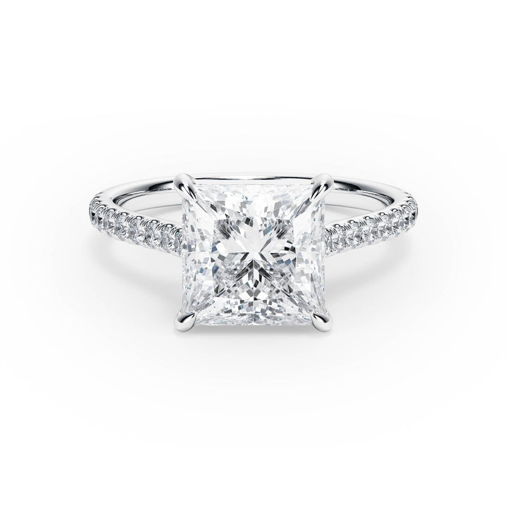 Elevé Cathedral Princess Diamond Engagement Ring - R1247 in Ring by 18 KARATS INC.
