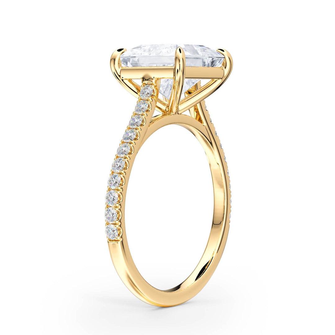 Elevé Cathedral Princess Diamond Engagement Ring - R1247 in Ring by 18 KARATS INC.