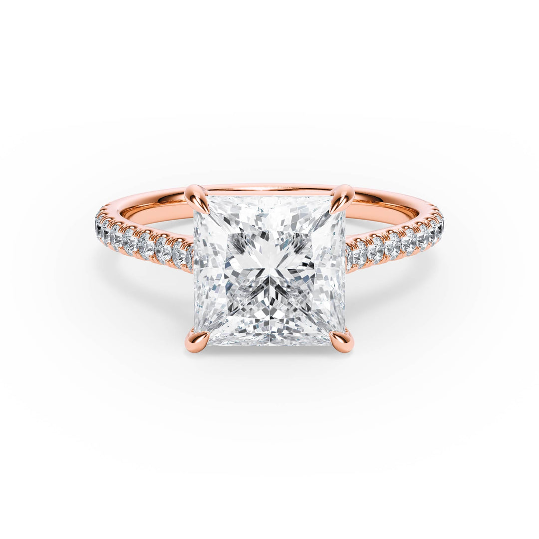 Elevé Cathedral Princess Diamond Engagement Ring - R1247 in Ring by 18 KARATS INC.