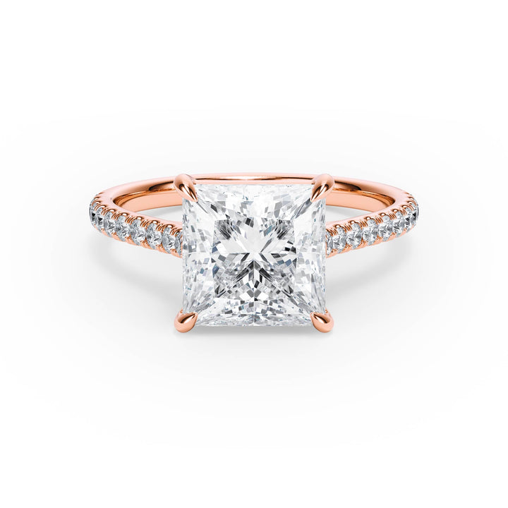 Elevé Cathedral Princess Diamond Engagement Ring - R1247 in Ring by 18 KARATS INC.