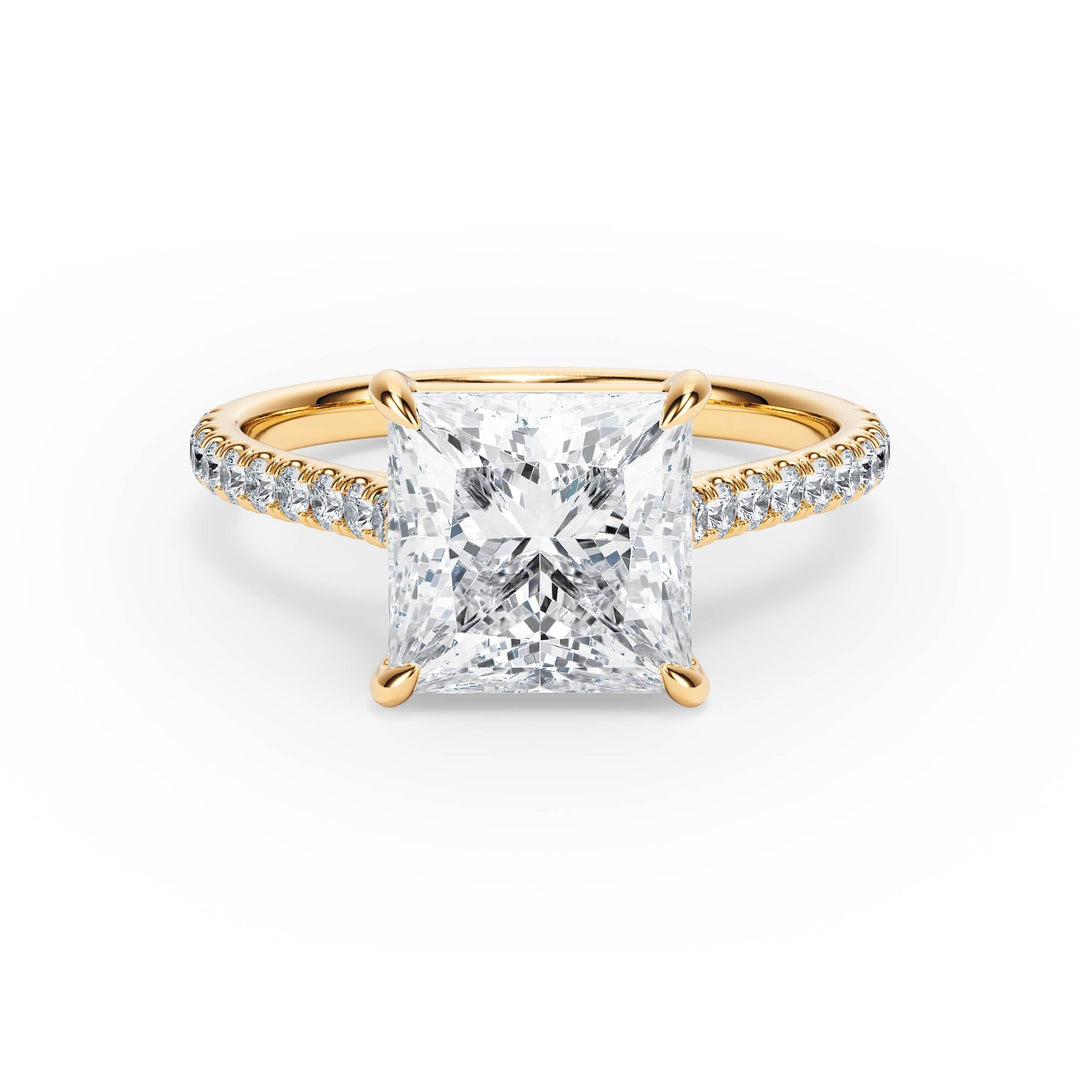 Elevé Cathedral Princess Diamond Engagement Ring - R1247 in Ring by 18 KARATS INC.