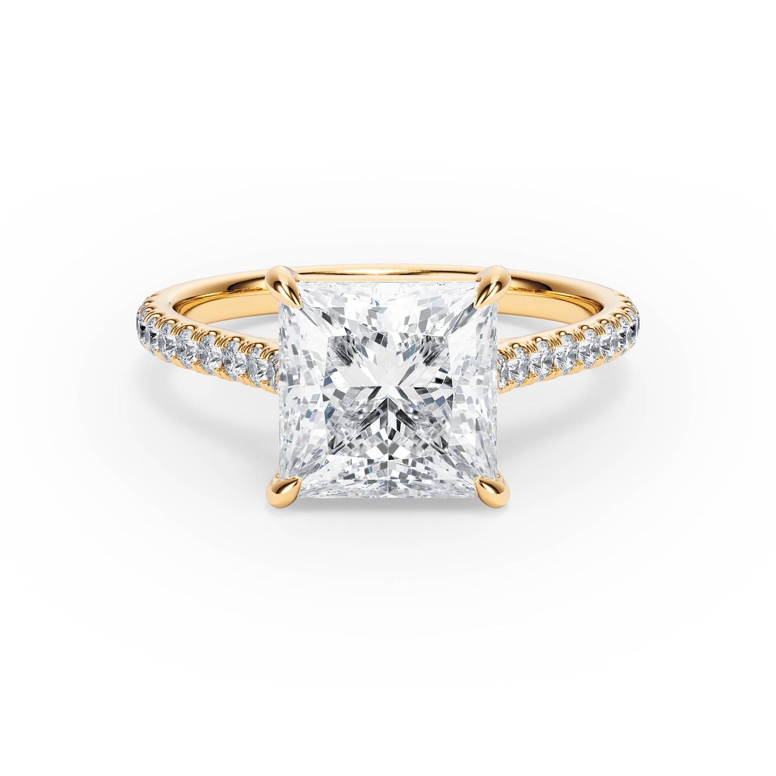 Elevé Cathedral Princess Diamond Engagement Ring - R1247 in Ring by 18 KARATS INC.