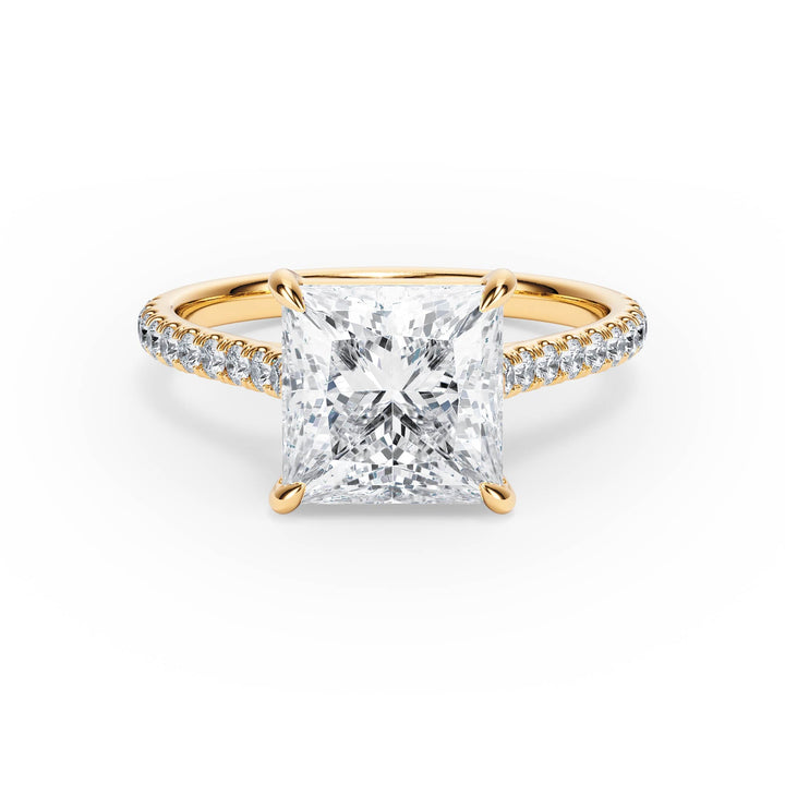Elevé Cathedral Princess Diamond Engagement Ring - R1247 in Ring by 18 KARATS INC.