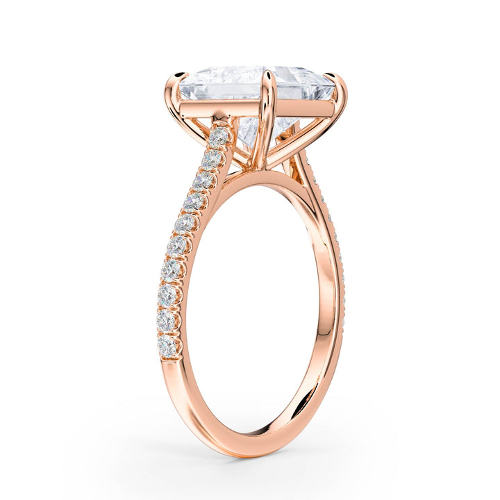 Elevé Cathedral Princess Diamond Engagement Ring - R1247 in Ring by 18 KARATS INC.