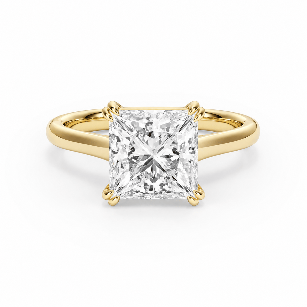 Elevé Cathedral Princess Lab Diamond Engagement Ring with Double Prong in Ready Rings by 18 KARATS INC.