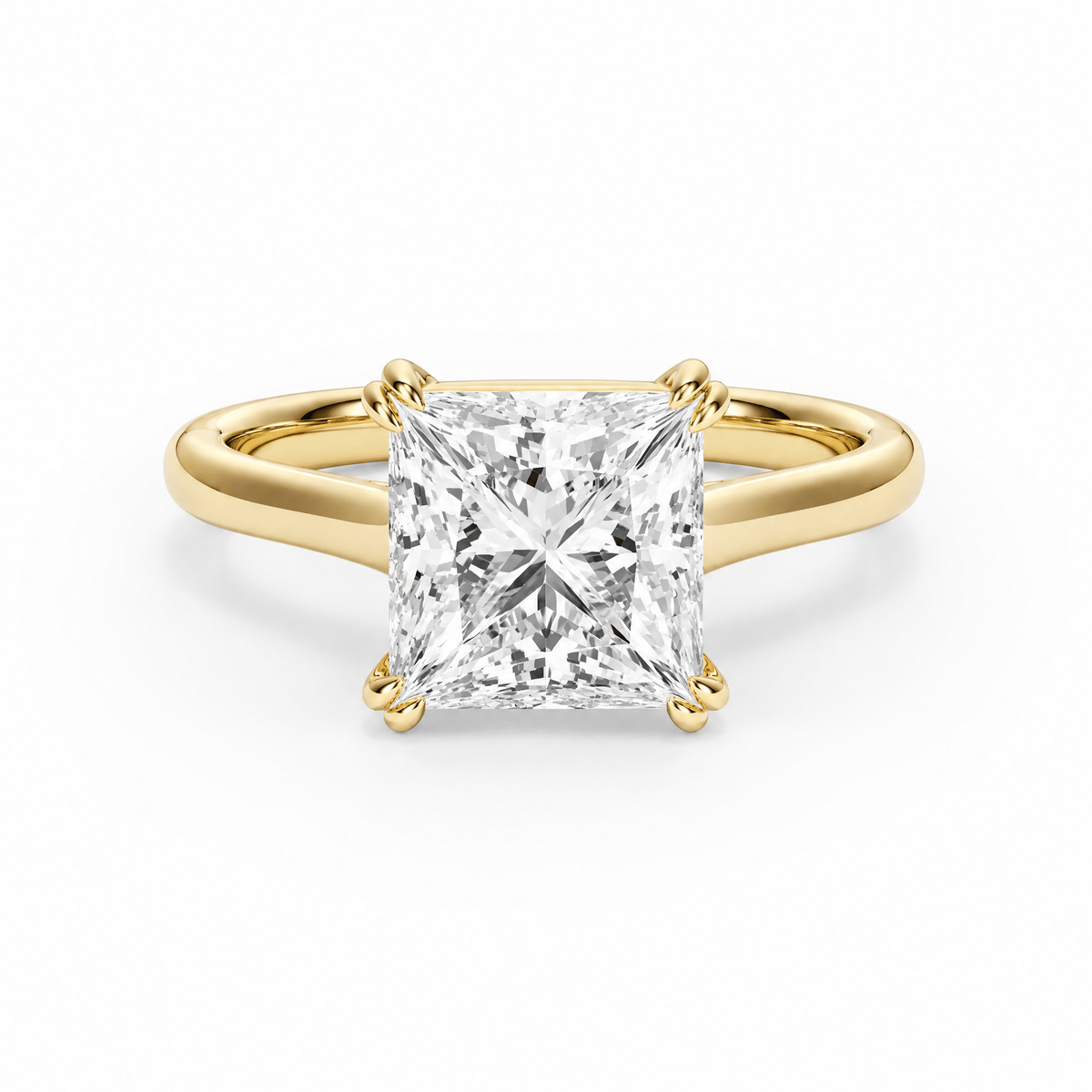 Elevé Cathedral Princess Lab Diamond Engagement Ring with Double Prong in Ready Rings by 18 KARATS INC.
