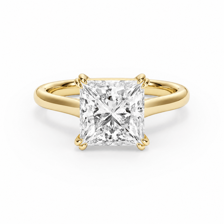 Elevé Cathedral Princess Lab Diamond Engagement Ring with Double Prong in Ready Rings by 18 KARATS INC.