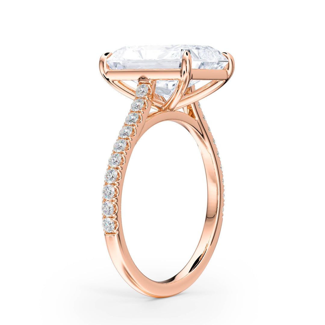 Elevé Cathedral Radiant Diamond Engagement Ring - R1246 in Ring by 18 KARATS INC.