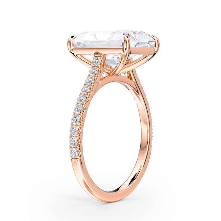 Elevé Cathedral Radiant Diamond Engagement Ring - R1246 in Ring by 18 KARATS INC.