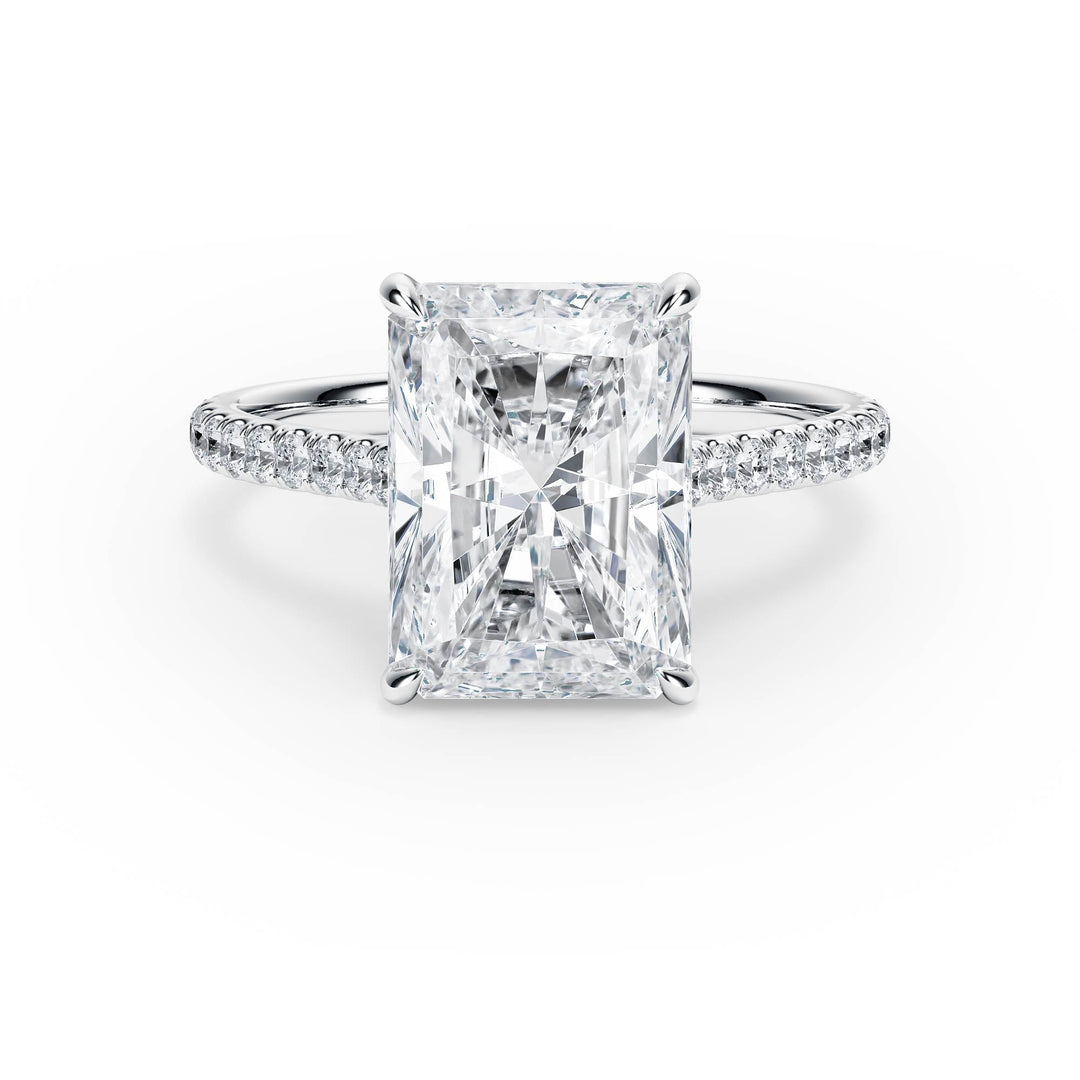 Elevé Cathedral Radiant Diamond Engagement Ring - R1246 in Ring by 18 KARATS INC.