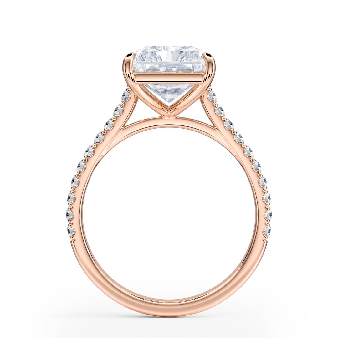 Elevé Cathedral Radiant Diamond Engagement Ring - R1246 in Ring by 18 KARATS INC.