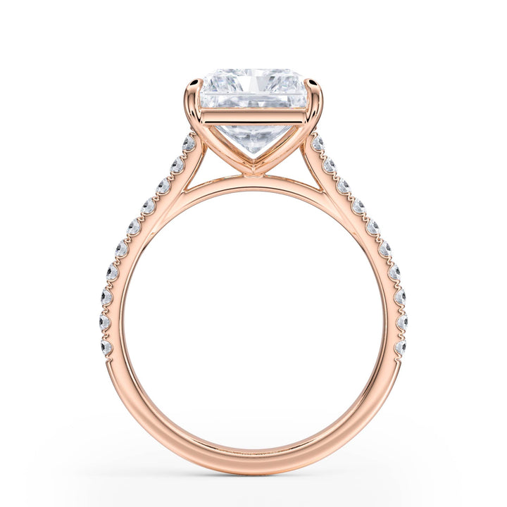 Elevé Cathedral Radiant Diamond Engagement Ring - R1246 in Ring by 18 KARATS INC.
