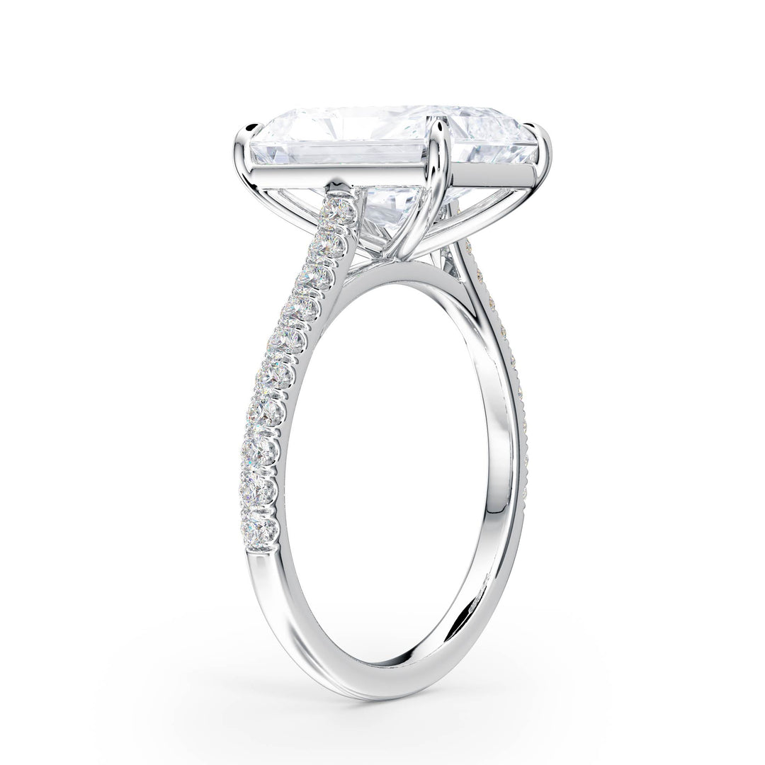 Elevé Cathedral Radiant Diamond Engagement Ring - R1246 in Ring by 18 KARATS INC.