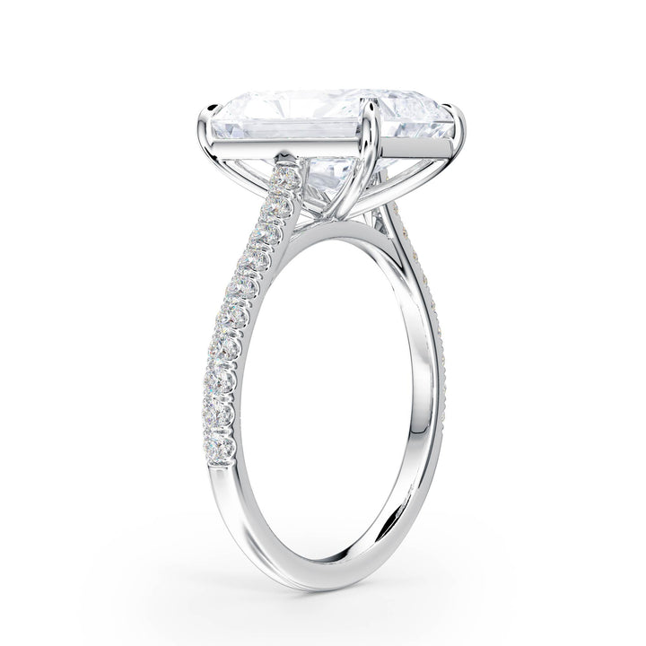 Elevé Cathedral Radiant Diamond Engagement Ring - R1246 in Ring by 18 KARATS INC.