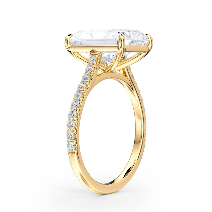 Elevé Cathedral Radiant Diamond Engagement Ring - R1246 in Ring by 18 KARATS INC.