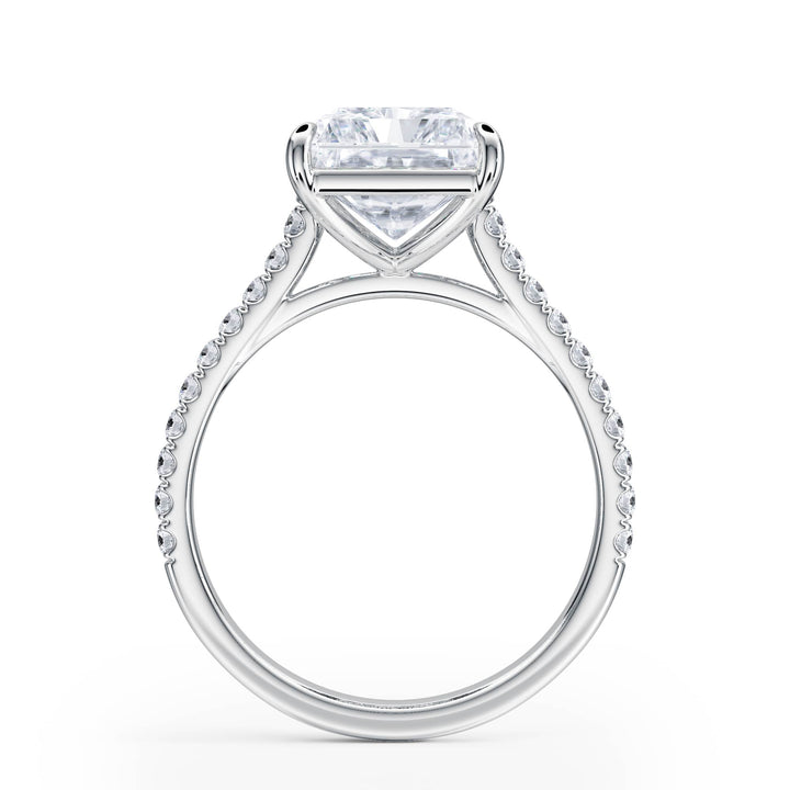 Elevé Cathedral Radiant Diamond Engagement Ring - R1246 in Ring by 18 KARATS INC.