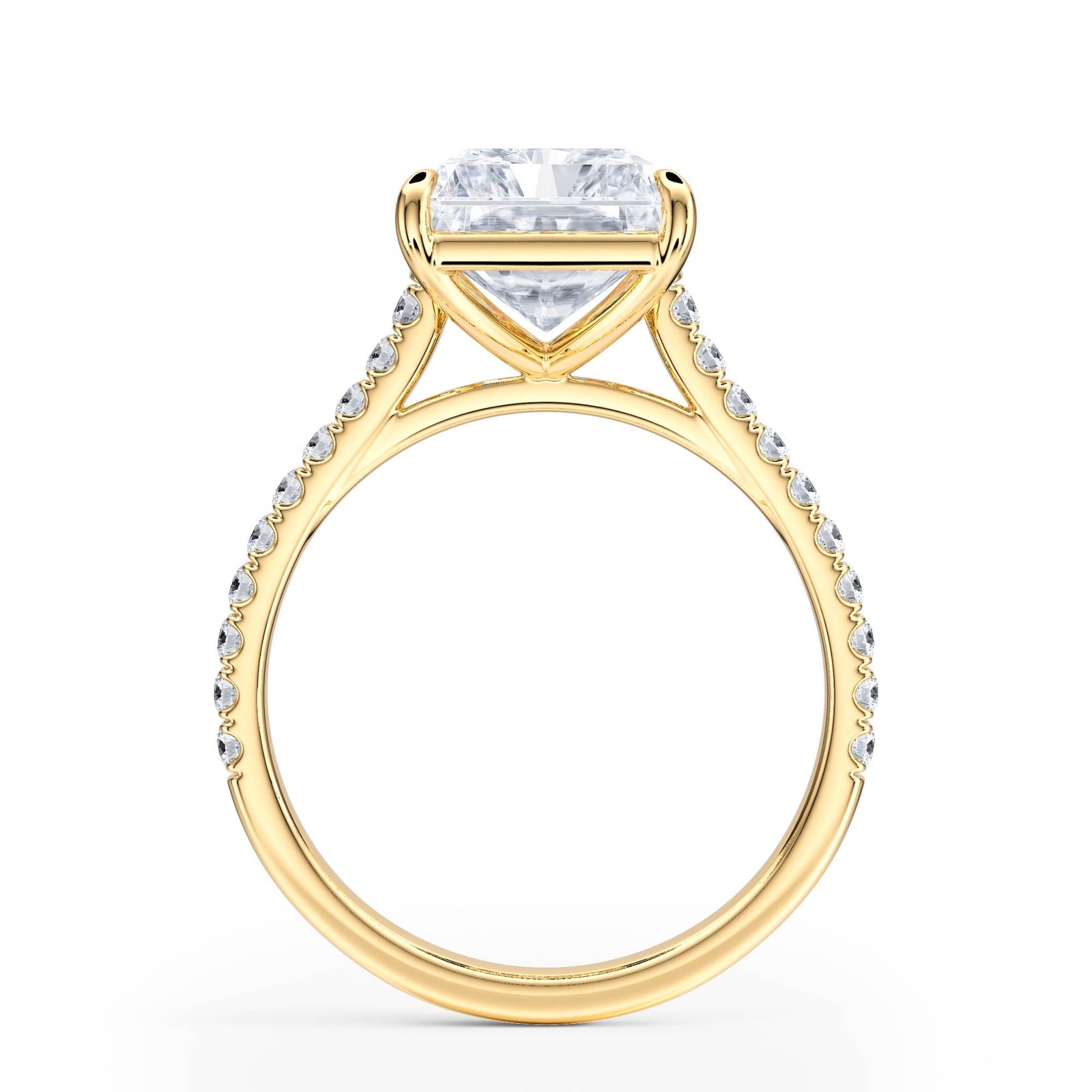 Elevé Cathedral Radiant Diamond Engagement Ring - R1246 in Ring by 18 KARATS INC.