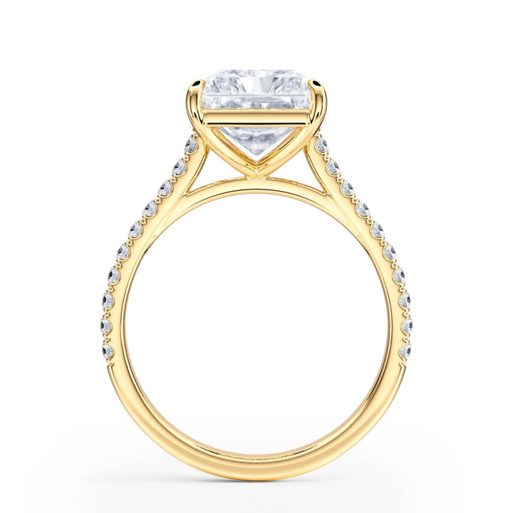 Elevé Cathedral Radiant Diamond Engagement Ring - R1246 in Ring by 18 KARATS INC.